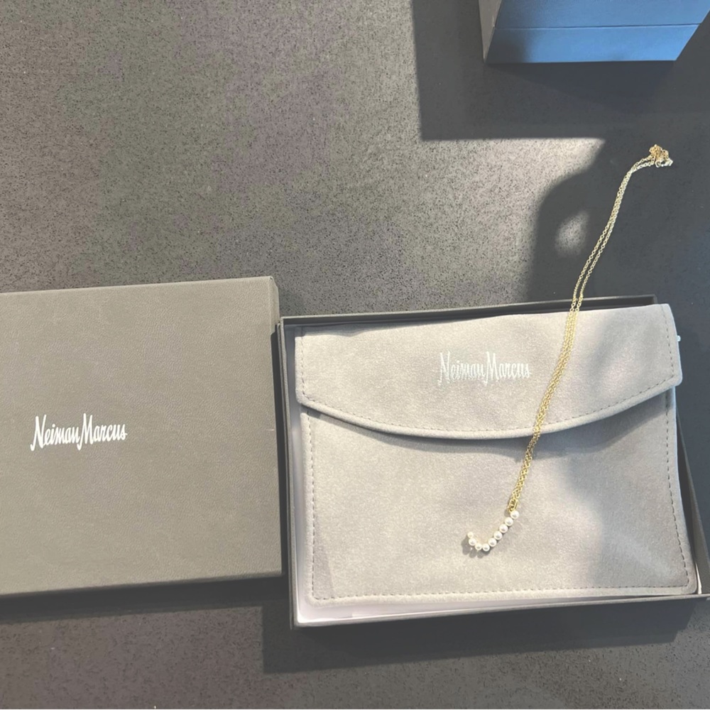 Neiman Marcus 18k Pearl Letter J Necklace